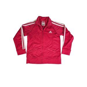 Adidas Girl's Athletic Jacket, Size 6 Pink White, Pockets